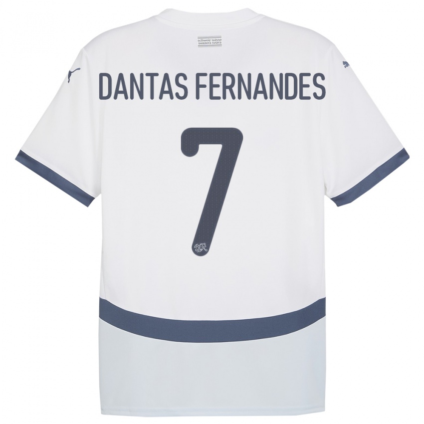 Kinder Schweiz Ronaldo Dantas Fernandes #7 Weiß Auswärtstrikot Trikot 24-26 T-Shirt