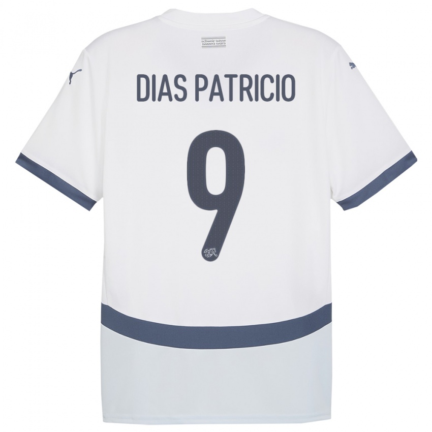 Kinder Schweiz Alexandre Dias Patricio #9 Weiß Auswärtstrikot Trikot 24-26 T-Shirt