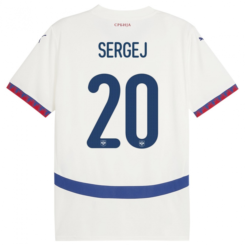 Kinder Serbien Sergej Milinkovic-Savic #20 Weiß Auswärtstrikot Trikot 24-26 T-Shirt