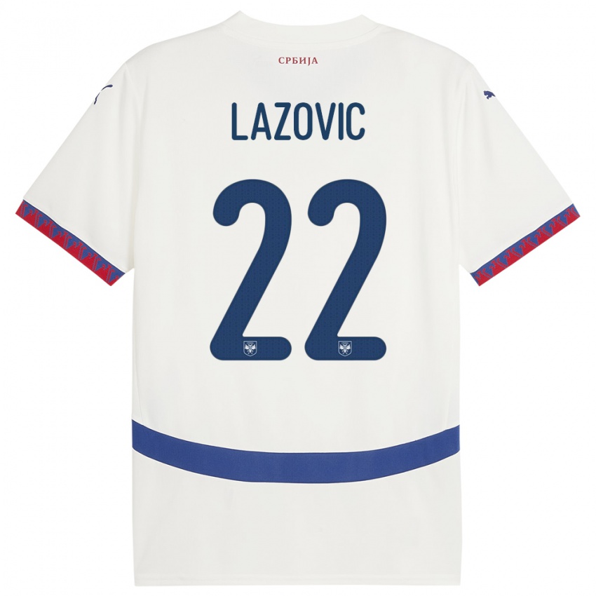 Kinder Serbien Darko Lazovic #22 Weiß Auswärtstrikot Trikot 24-26 T-Shirt