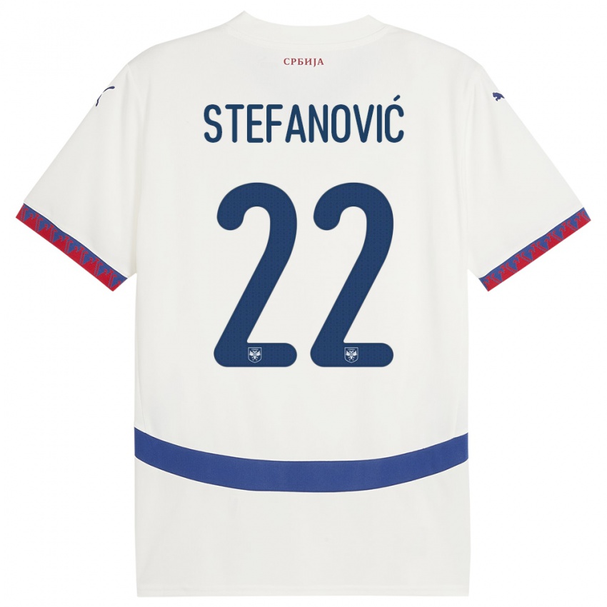 Kinder Serbien Dejana Stefanovic #22 Weiß Auswärtstrikot Trikot 24-26 T-Shirt