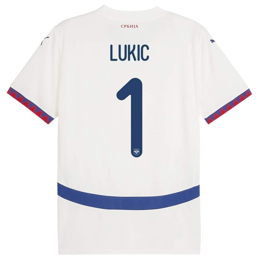 Kinder Serbien Ognjen Lukic #1 Weiß Auswärtstrikot Trikot 24-26 T-Shirt