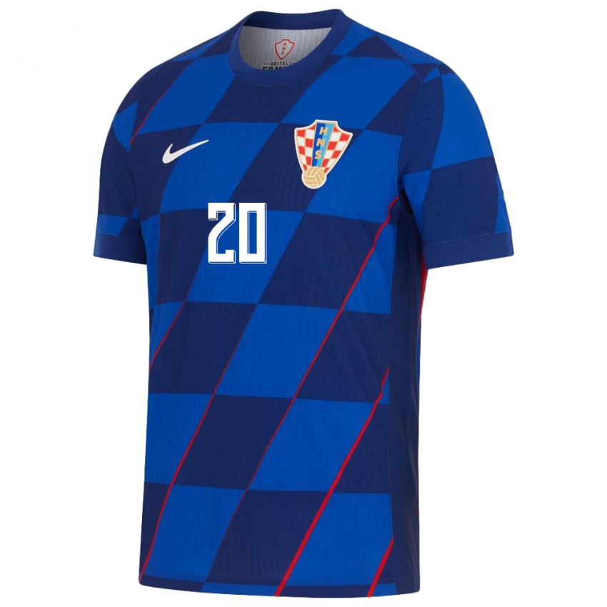 Kinder Kroatien Simun Mikolcic #20 Blau Auswärtstrikot Trikot 24-26 T-Shirt