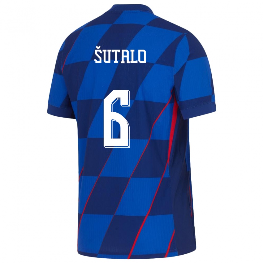 Kinder Kroatien Josip Sutalo #6 Blau Auswärtstrikot Trikot 24-26 T-Shirt