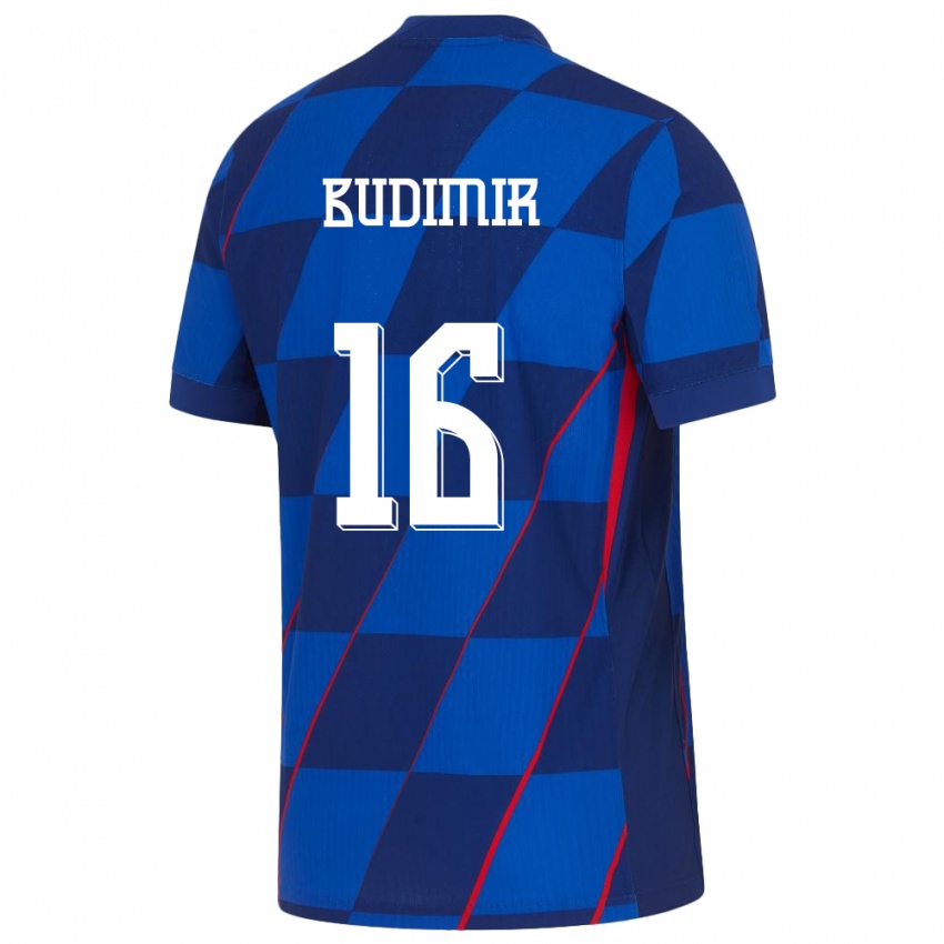 Kinder Kroatien Ante Budimir #16 Blau Auswärtstrikot Trikot 24-26 T-Shirt