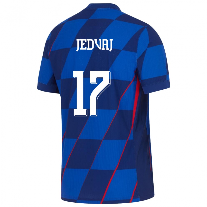 Kinder Kroatien Karla Jedvaj #17 Blau Auswärtstrikot Trikot 24-26 T-Shirt