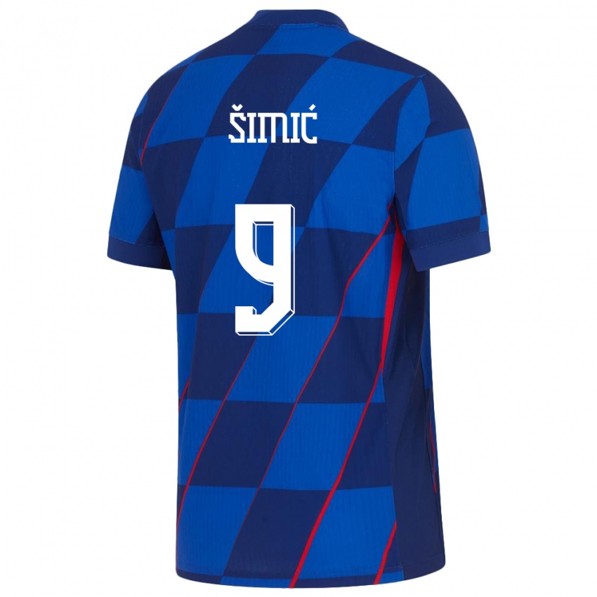 Kinder Kroatien Roko Simic #9 Blau Auswärtstrikot Trikot 24-26 T-Shirt