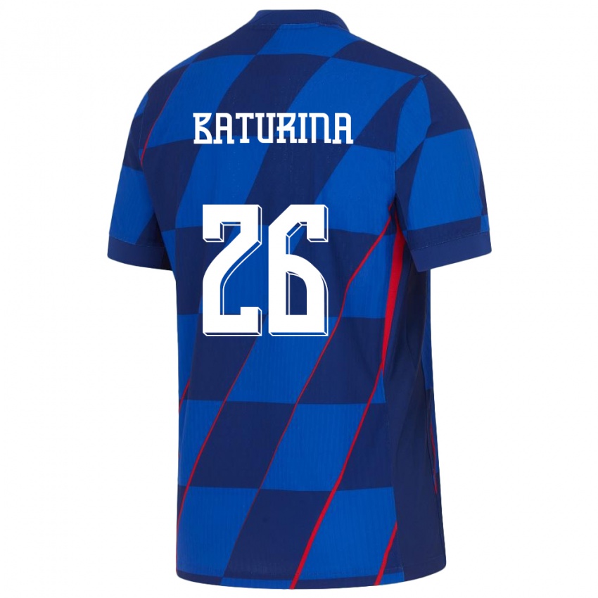 Kinder Kroatien Martin Baturina #26 Blau Auswärtstrikot Trikot 24-26 T-Shirt