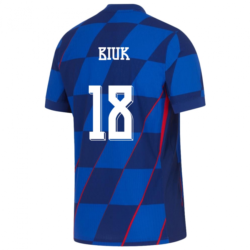 Kinder Kroatien Stipe Biuk #18 Blau Auswärtstrikot Trikot 24-26 T-Shirt