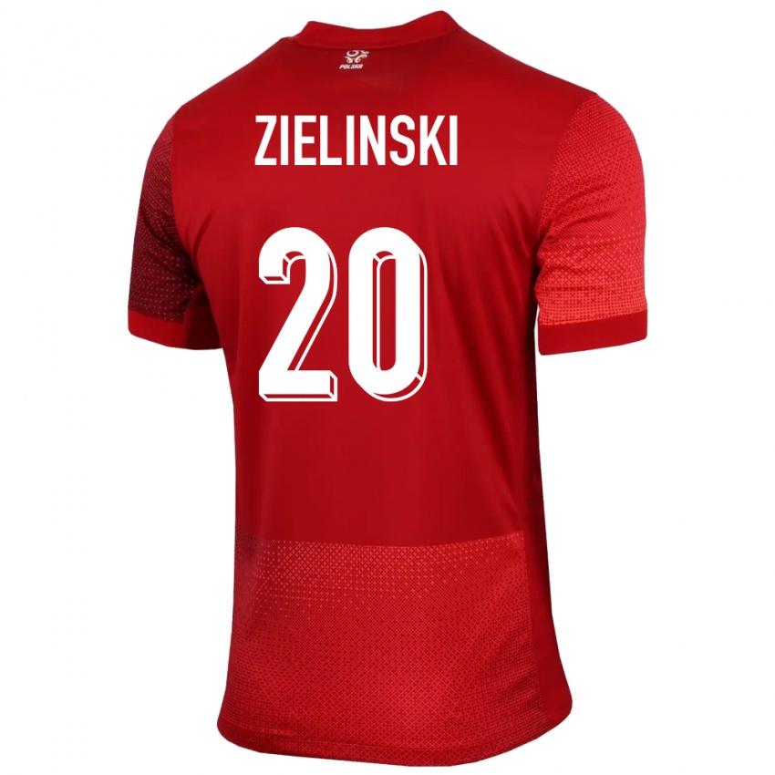 Kinder Polen Piotr Zielinski #20 Rot Auswärtstrikot Trikot 24-26 T-Shirt