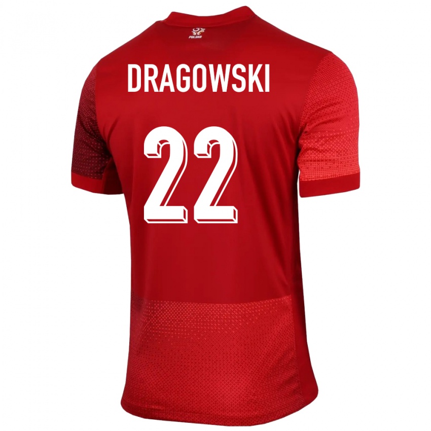 Kinder Polen Bartlomiej Dragowski #22 Rot Auswärtstrikot Trikot 24-26 T-Shirt