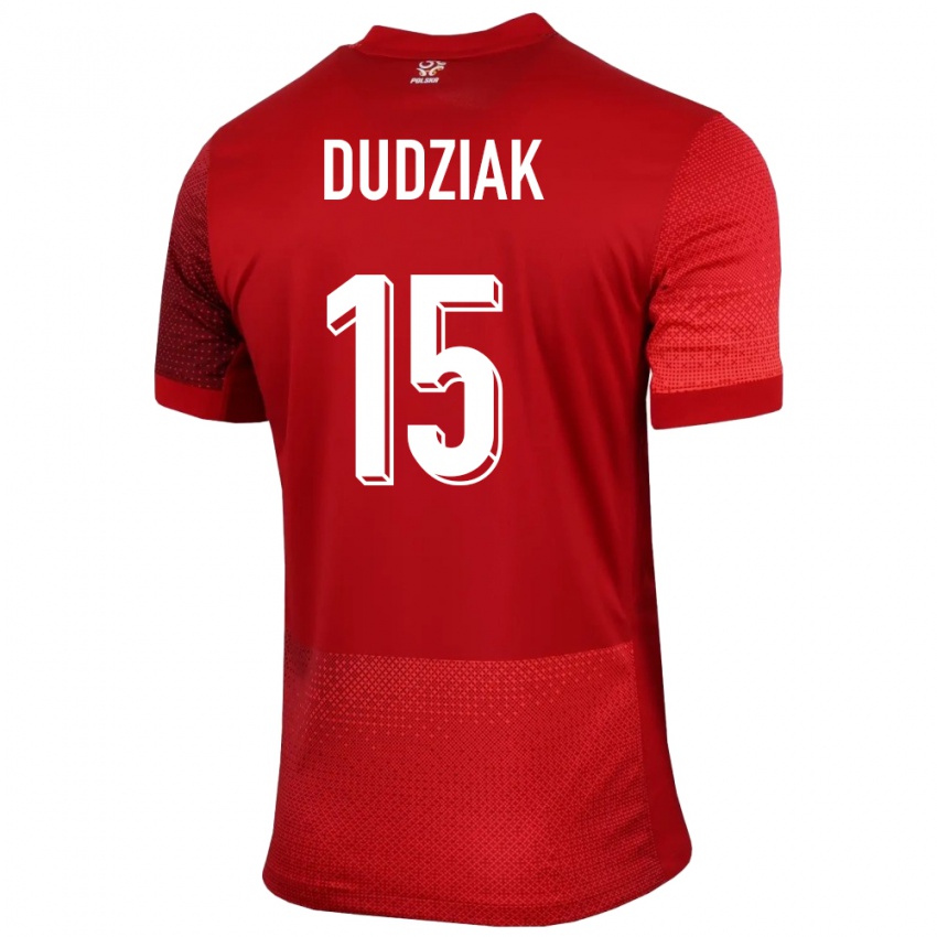 Kinder Polen Aleksandra Dudziak #15 Rot Auswärtstrikot Trikot 24-26 T-Shirt