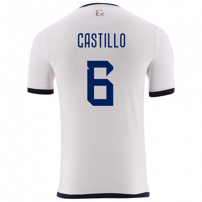 Kinder Ecuador Byron Castillo #6 Weiß Auswärtstrikot Trikot 24-26 T-Shirt