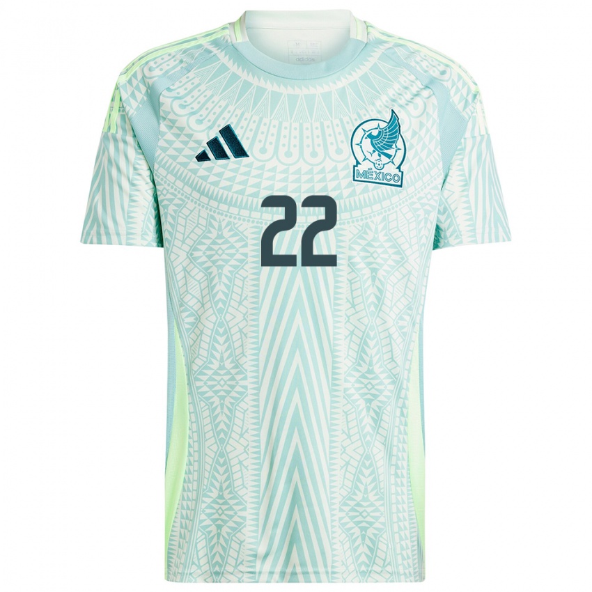 Kinder Mexiko Hirving Lozano #22 Leinengrün Auswärtstrikot Trikot 24-26 T-Shirt