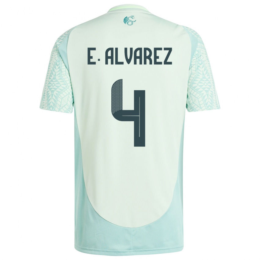Kinder Mexiko Edson Alvarez #4 Leinengrün Auswärtstrikot Trikot 24-26 T-Shirt