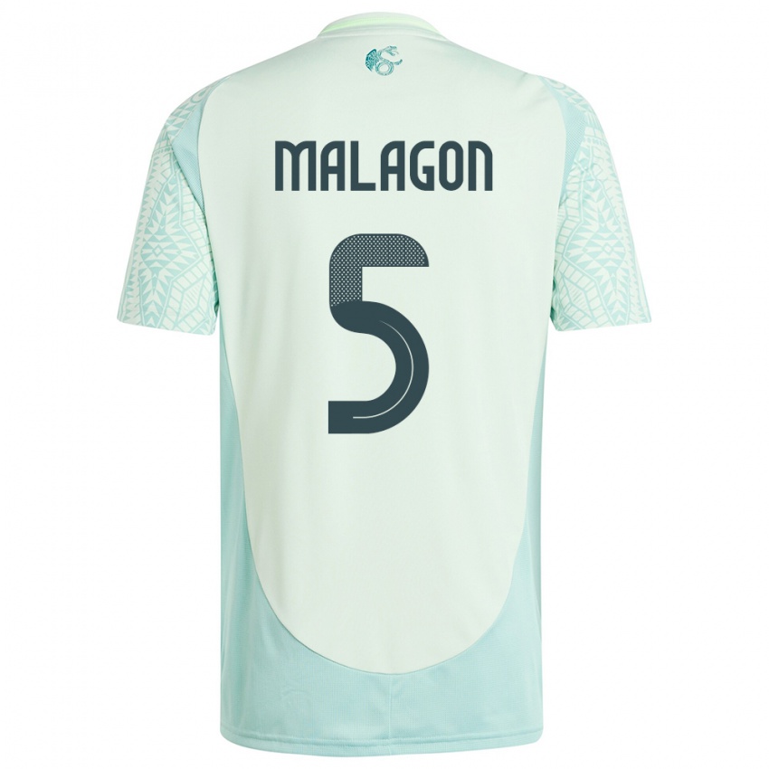 Kinder Mexiko Luis Malagon #5 Leinengrün Auswärtstrikot Trikot 24-26 T-Shirt