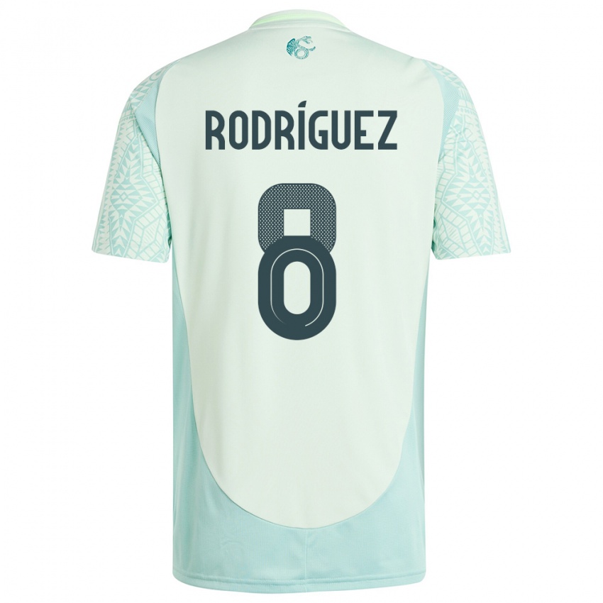 Kinder Mexiko Carlos Rodriguez #8 Leinengrün Auswärtstrikot Trikot 24-26 T-Shirt