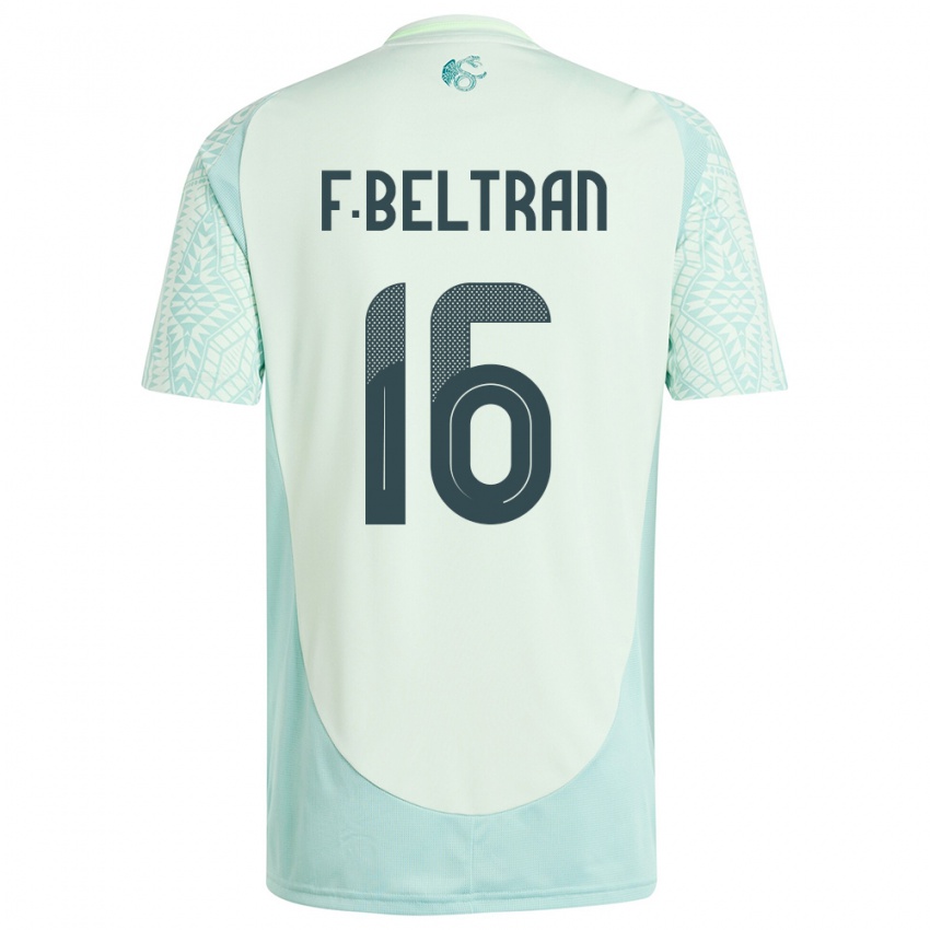 Kinder Mexiko Fernando Beltran #16 Leinengrün Auswärtstrikot Trikot 24-26 T-Shirt