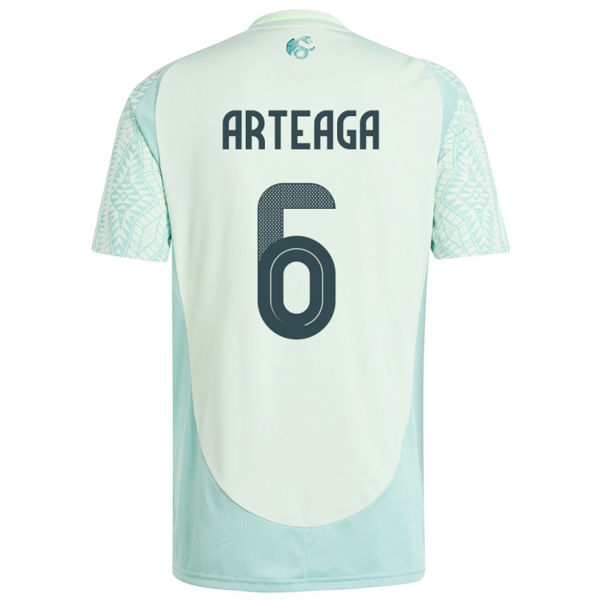 Kinder Mexiko Gerardo Arteaga #6 Leinengrün Auswärtstrikot Trikot 24-26 T-Shirt