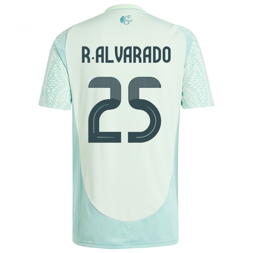 Kinder Mexiko Roberto Alvarado #25 Leinengrün Auswärtstrikot Trikot 24-26 T-Shirt