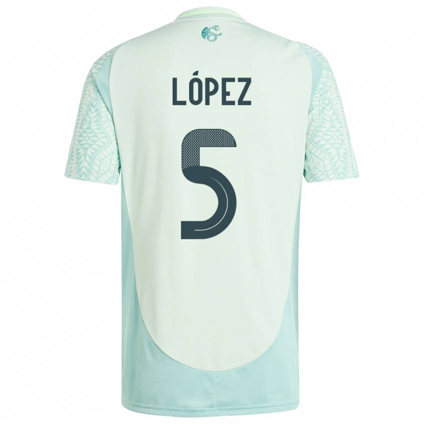 Kinder Mexiko Jimena Lopez #5 Leinengrün Auswärtstrikot Trikot 24-26 T-Shirt