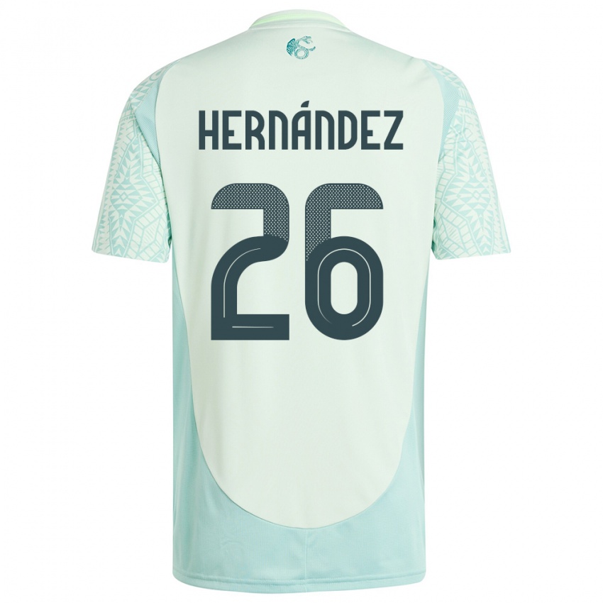 Kinder Mexiko Nicolette Hernandez #26 Leinengrün Auswärtstrikot Trikot 24-26 T-Shirt