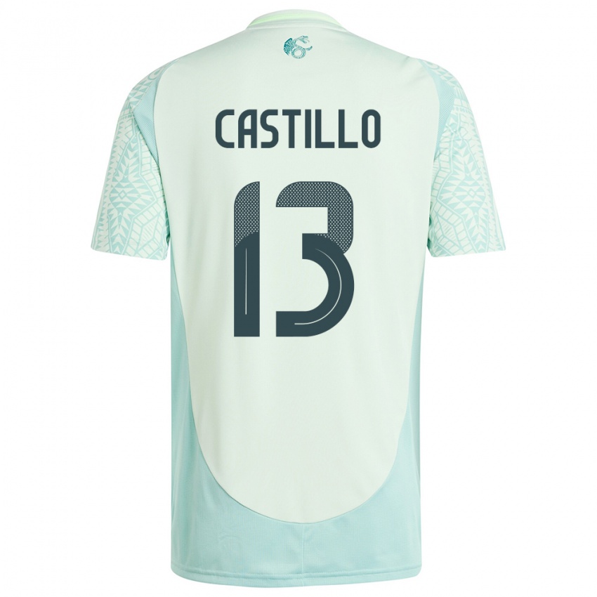 Kinder Mexiko Jose Castillo #13 Leinengrün Auswärtstrikot Trikot 24-26 T-Shirt