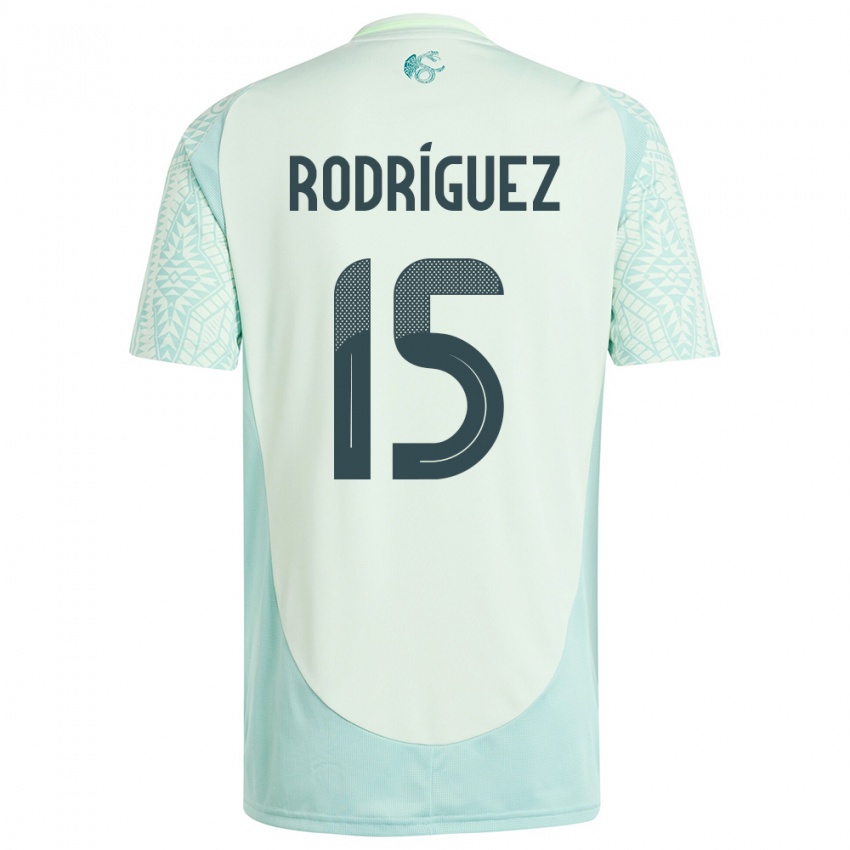 Kinder Mexiko Jorge Rodriguez #15 Leinengrün Auswärtstrikot Trikot 24-26 T-Shirt