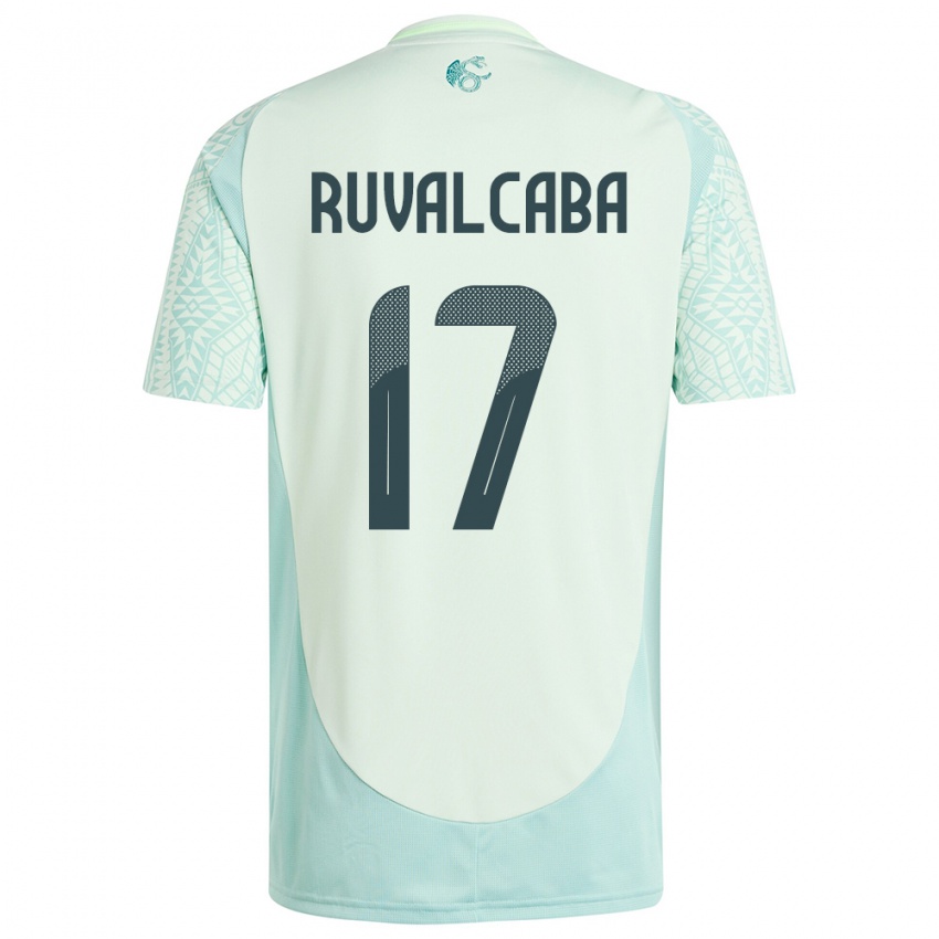 Kinder Mexiko Jorge Ruvalcaba #17 Leinengrün Auswärtstrikot Trikot 24-26 T-Shirt