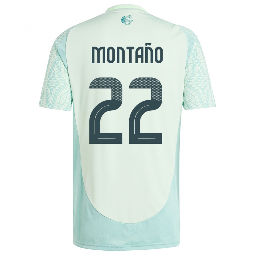 Kinder Mexiko Andres Montano #22 Leinengrün Auswärtstrikot Trikot 24-26 T-Shirt