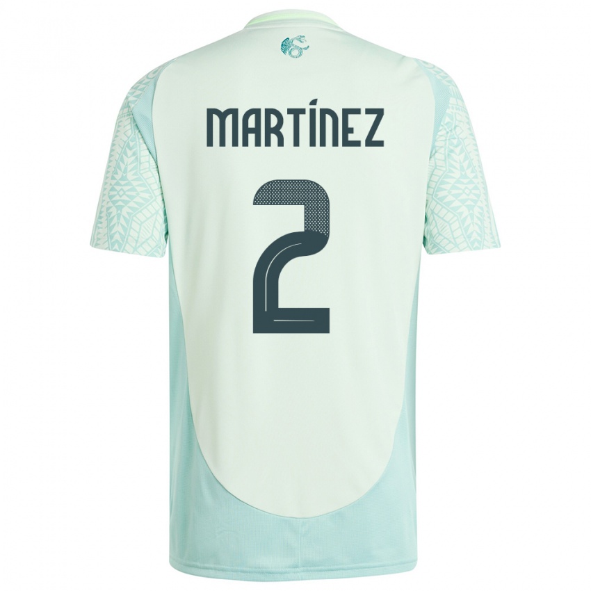 Kinder Mexiko Emilio Martinez #2 Leinengrün Auswärtstrikot Trikot 24-26 T-Shirt