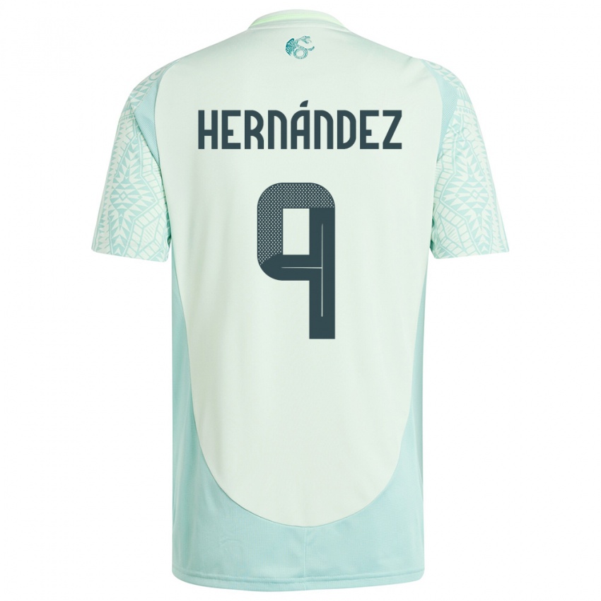 Kinder Mexiko Jesus Hernandez #9 Leinengrün Auswärtstrikot Trikot 24-26 T-Shirt