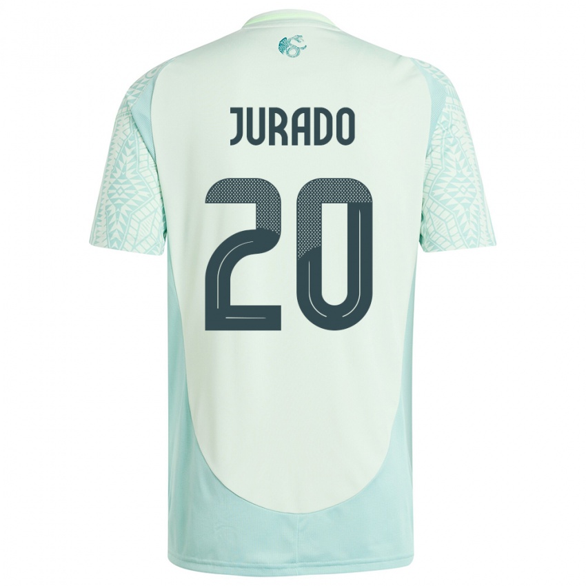 Kinder Mexiko Heriberto Jurado #20 Leinengrün Auswärtstrikot Trikot 24-26 T-Shirt