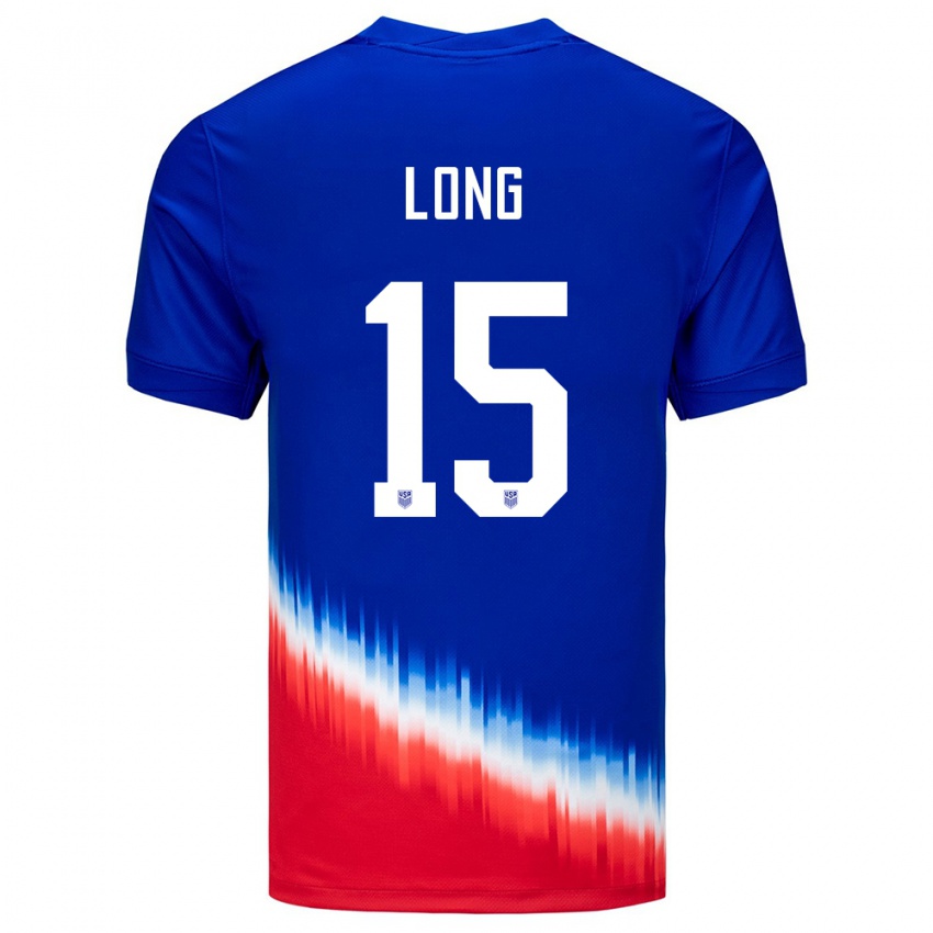 Kinder Vereinigte Staaten Aaron Long #15 Blau Auswärtstrikot Trikot 24-26 T-Shirt