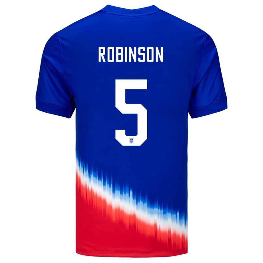 Kinder Vereinigte Staaten Antonee Robinson #5 Blau Auswärtstrikot Trikot 24-26 T-Shirt