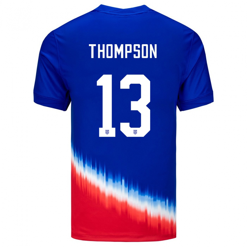 Kinder Vereinigte Staaten Alyssa Thompson #13 Blau Auswärtstrikot Trikot 24-26 T-Shirt