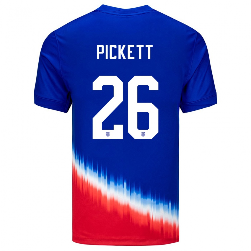 Kinder Vereinigte Staaten Carson Pickett #26 Blau Auswärtstrikot Trikot 24-26 T-Shirt