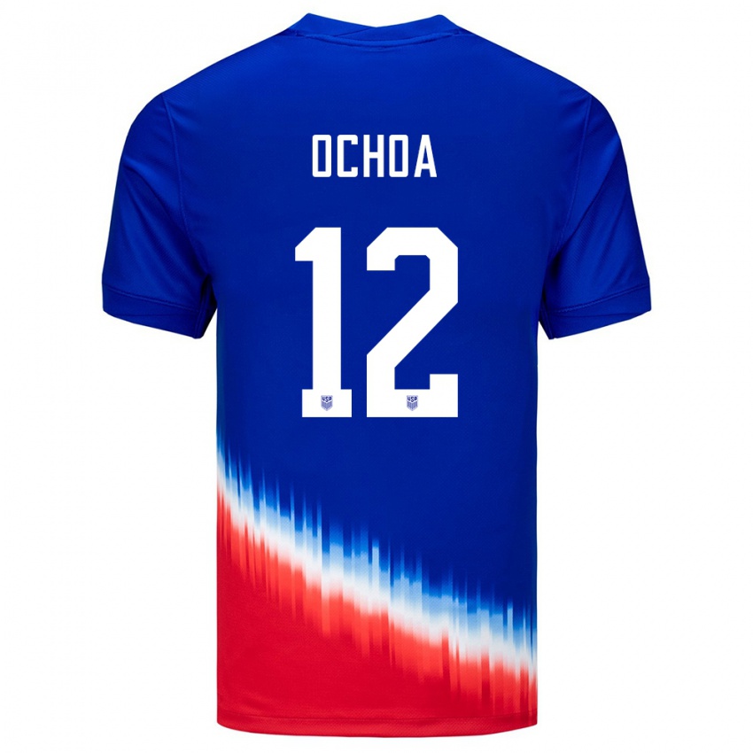 Kinder Vereinigte Staaten Emmanuel Ochoa #12 Blau Auswärtstrikot Trikot 24-26 T-Shirt