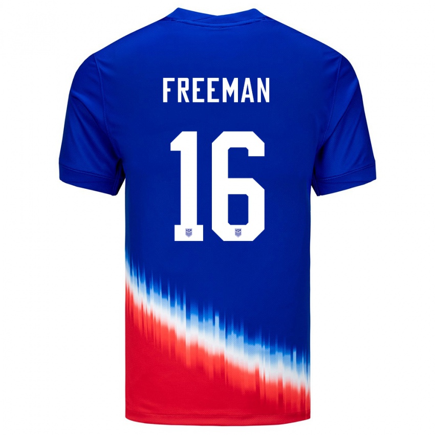 Kinder Vereinigte Staaten Alex Freeman #16 Blau Auswärtstrikot Trikot 24-26 T-Shirt