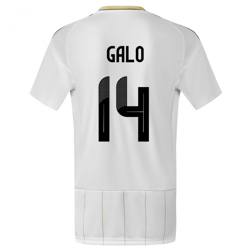 Kinder Costa Rica Orlando Galo #14 Weiß Auswärtstrikot Trikot 24-26 T-Shirt