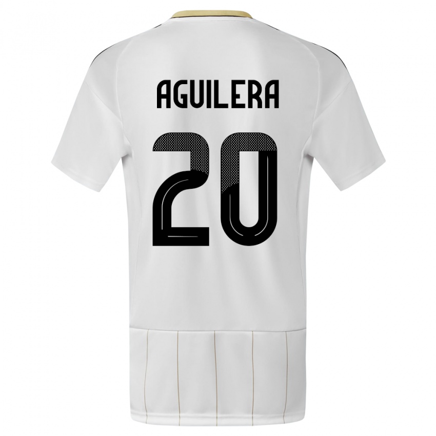 Kinder Costa Rica Brandon Aguilera #20 Weiß Auswärtstrikot Trikot 24-26 T-Shirt