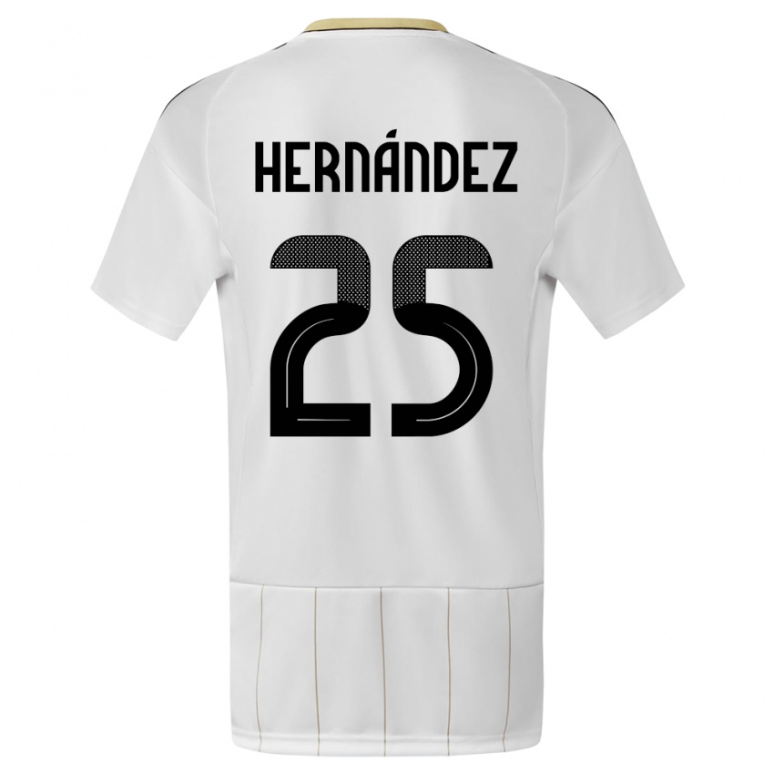 Kinder Costa Rica Anthony Hernandez #25 Weiß Auswärtstrikot Trikot 24-26 T-Shirt