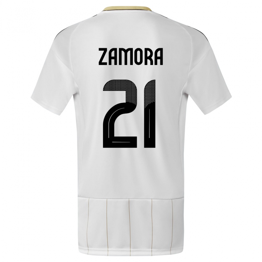 Kinder Costa Rica Alvaro Zamora #21 Weiß Auswärtstrikot Trikot 24-26 T-Shirt