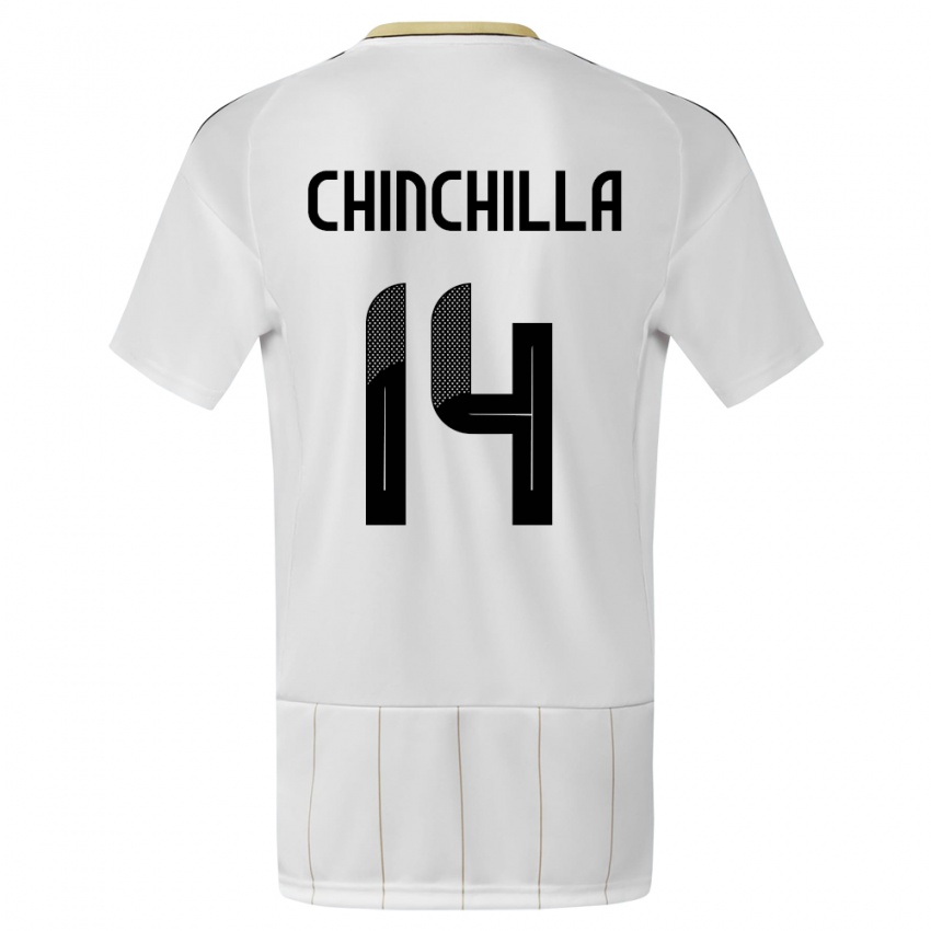 Kinder Costa Rica Priscila Chinchilla #14 Weiß Auswärtstrikot Trikot 24-26 T-Shirt