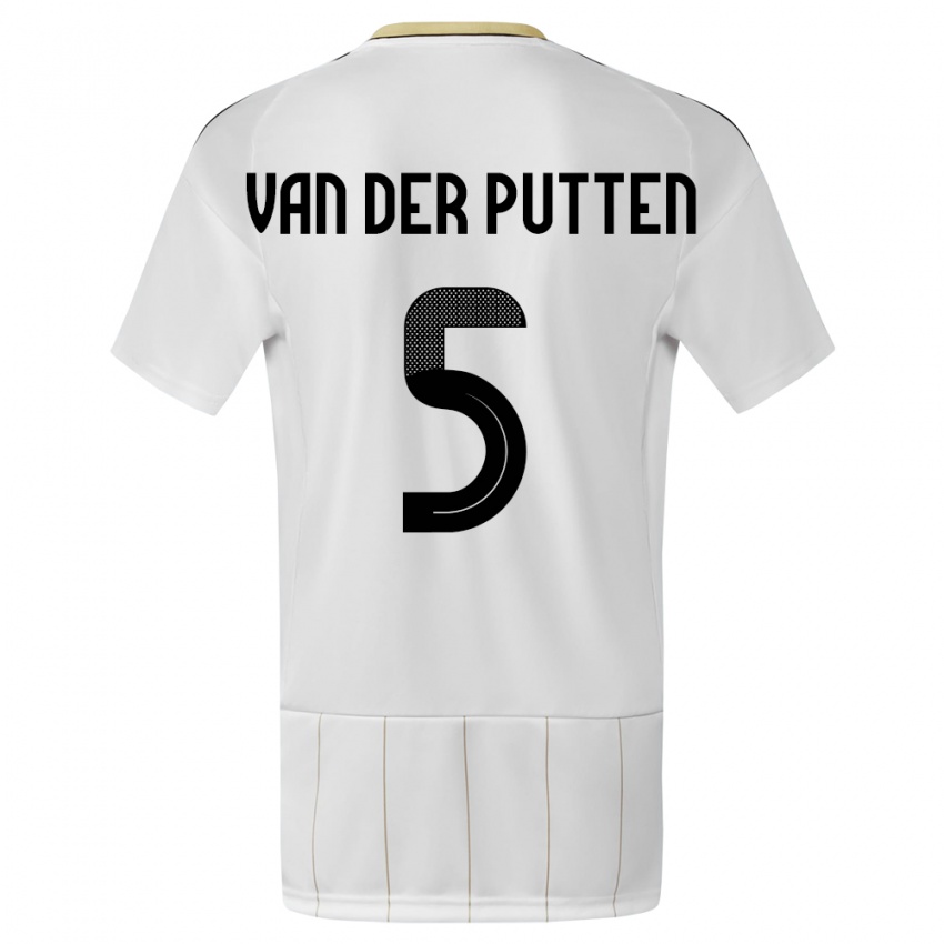 Kinder Costa Rica Santiago Van Der Putten #5 Weiß Auswärtstrikot Trikot 24-26 T-Shirt