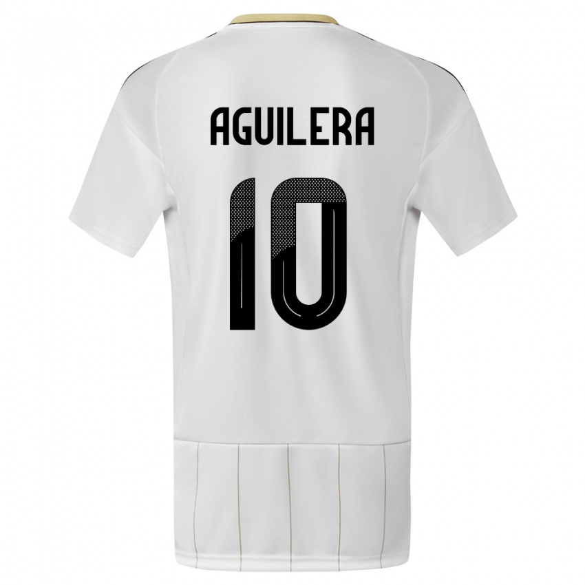Kinder Costa Rica Brandon Aguilera #10 Weiß Auswärtstrikot Trikot 24-26 T-Shirt