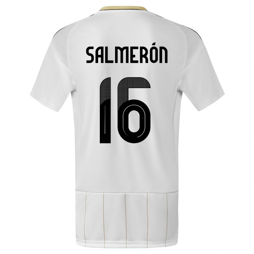 Kinder Costa Rica Andrey Salmeron #16 Weiß Auswärtstrikot Trikot 24-26 T-Shirt