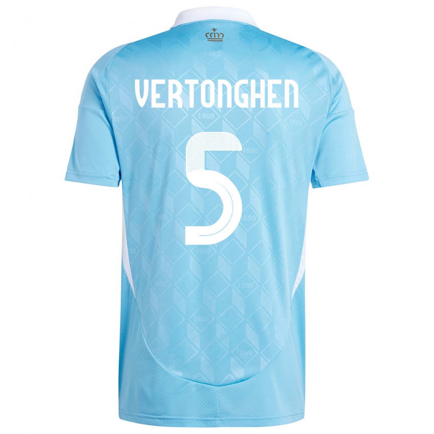 Kinder Belgien Jan Vertonghen #5 Blau Auswärtstrikot Trikot 24-26 T-Shirt