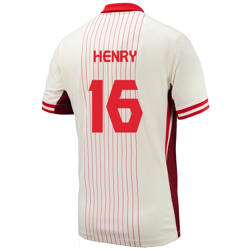 Kinder Kanada Mael Henry #16 Weiß Auswärtstrikot Trikot 24-26 T-Shirt