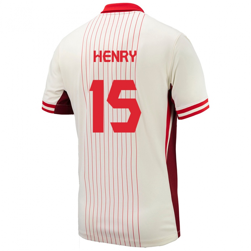 Kinder Kanada Doneil Henry #15 Weiß Auswärtstrikot Trikot 24-26 T-Shirt